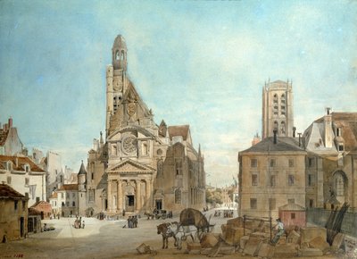 Facade of the Church of St. Etienne du Mont, Paris, 1837 by Pierre Achille Poirot